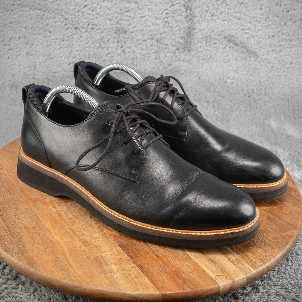 Cole Haan Osborn Plain Toe Derby Shoes Mens 9.5 Black Grand 360 Oxford C33388
